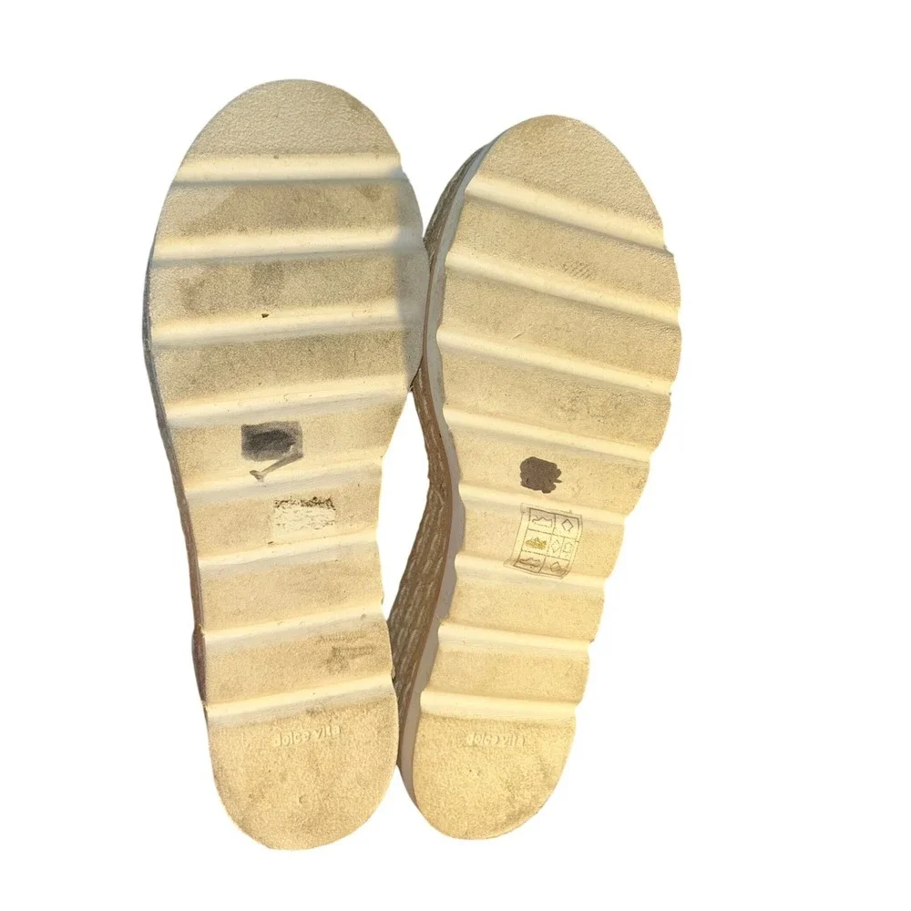 Dolce Vita White Croc Embossed Espadrille Wedge Sandals Platform Buckle Sz 9M